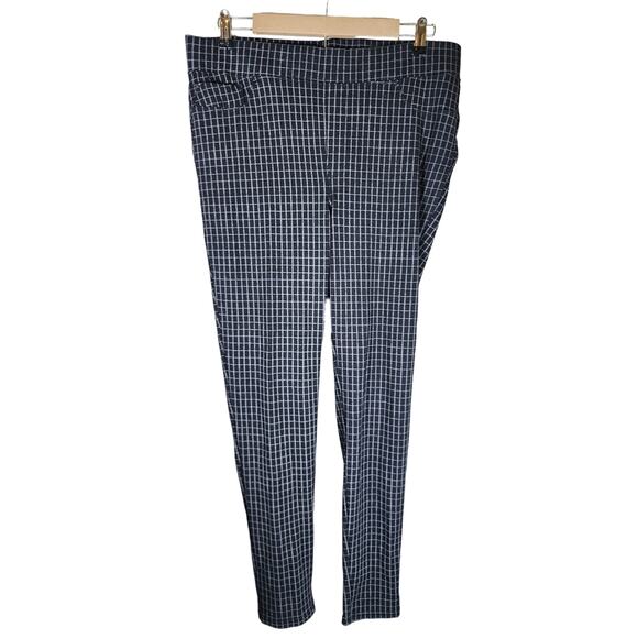 SEVEN 7 Women's Black and White Mini Checked Plaid Pull On Leggings SZ XL - Picture 1 of 7